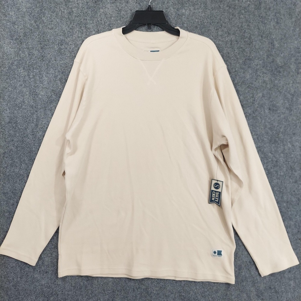 Salty Crew Shirt Mens Large White Cast Off LS Thermal Long Sleeve Knit NWT